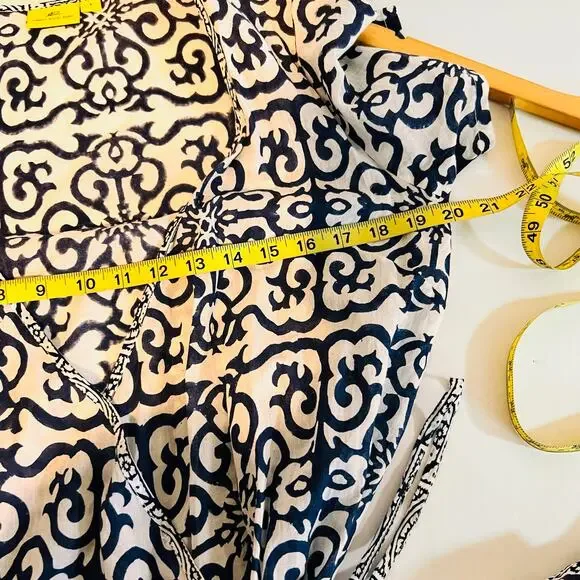 Roberta Roller Rabblt Printed Short Sleeve Wrap Dress Size S Small Blue - Picture 6 of 8